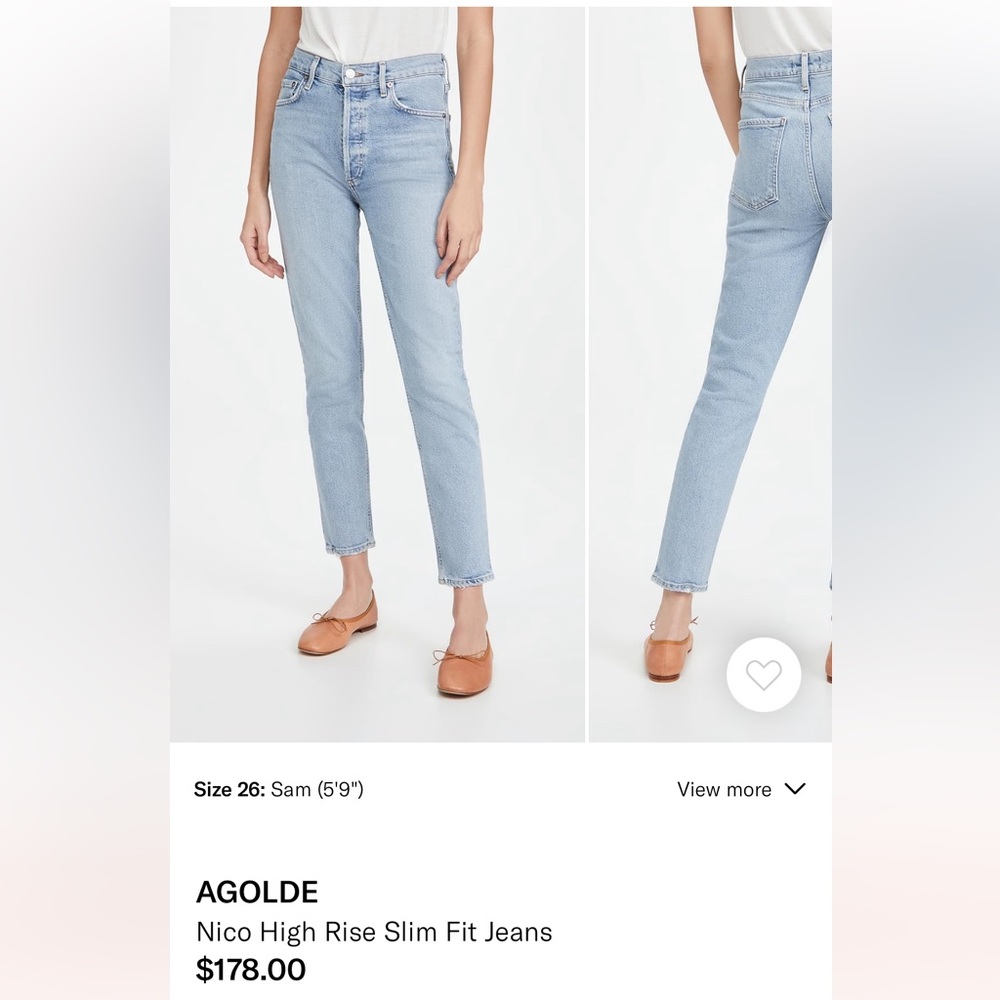 AGOLDE Nico High Rise Slim Fit Jean